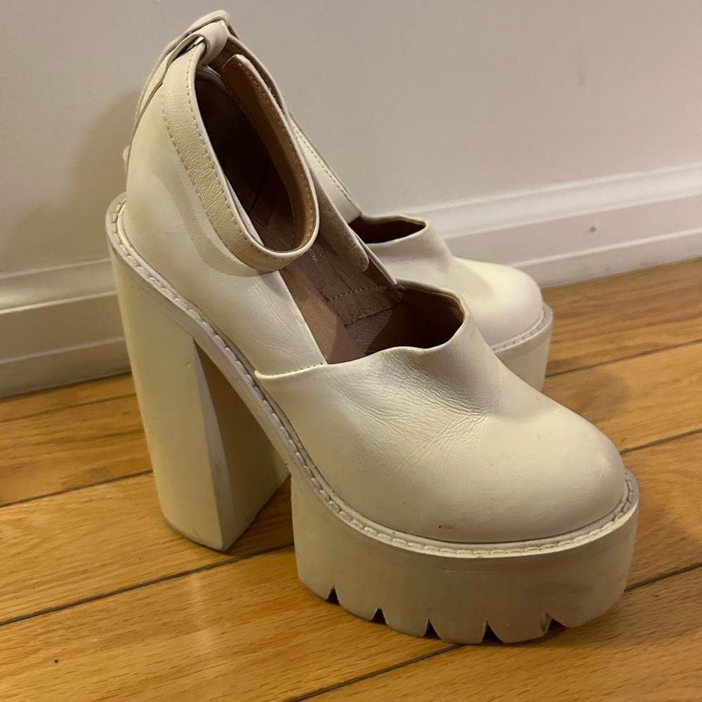 White Jeffrey Campbell Platform Heels